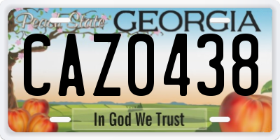 GA license plate CAZ0438
