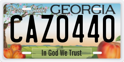 GA license plate CAZ0440