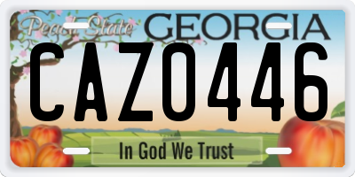 GA license plate CAZ0446