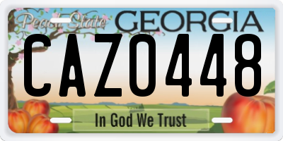 GA license plate CAZ0448