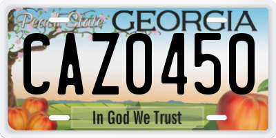 GA license plate CAZ0450