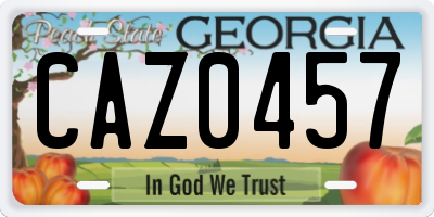 GA license plate CAZ0457
