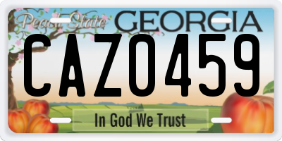 GA license plate CAZ0459