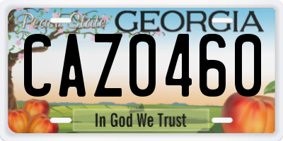 GA license plate CAZ0460