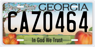 GA license plate CAZ0464