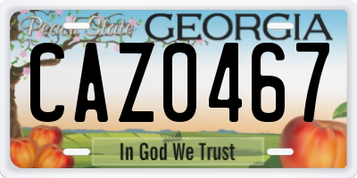 GA license plate CAZ0467