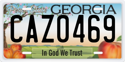 GA license plate CAZ0469