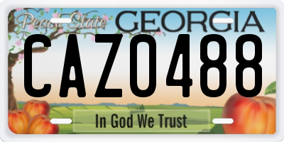 GA license plate CAZ0488