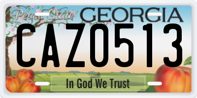 GA license plate CAZ0513
