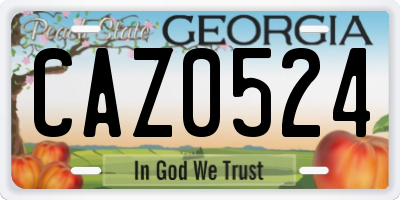 GA license plate CAZ0524