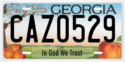 GA license plate CAZ0529