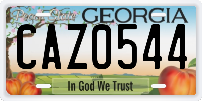 GA license plate CAZ0544