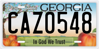GA license plate CAZ0548