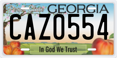 GA license plate CAZ0554