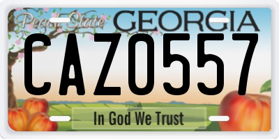 GA license plate CAZ0557