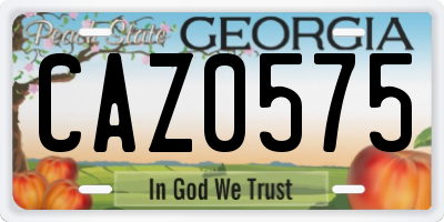 GA license plate CAZ0575