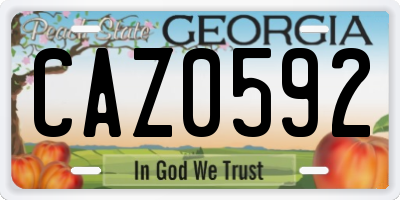 GA license plate CAZ0592