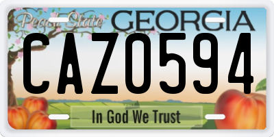 GA license plate CAZ0594