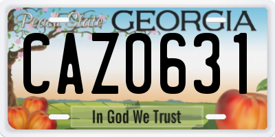 GA license plate CAZ0631