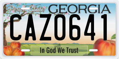 GA license plate CAZ0641