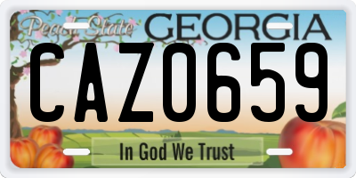 GA license plate CAZ0659