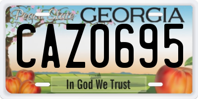 GA license plate CAZ0695