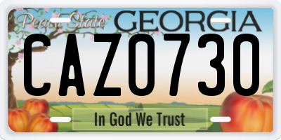 GA license plate CAZ0730