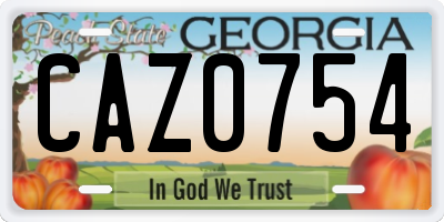 GA license plate CAZ0754