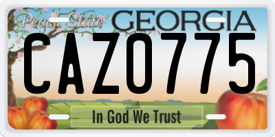 GA license plate CAZ0775