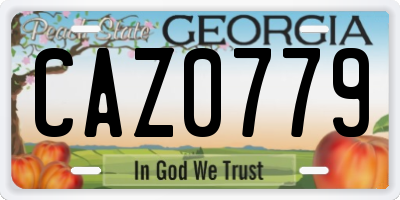 GA license plate CAZ0779