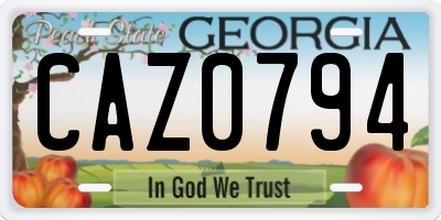 GA license plate CAZ0794