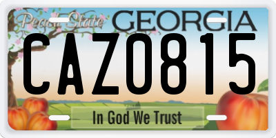 GA license plate CAZ0815