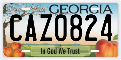 GA license plate CAZ0824