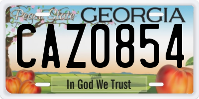 GA license plate CAZ0854