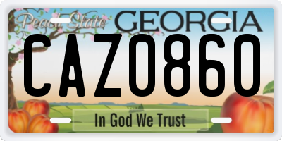 GA license plate CAZ0860