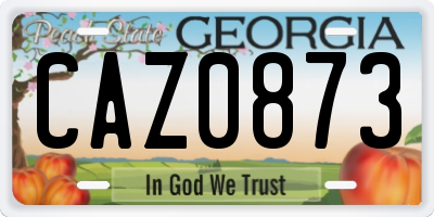 GA license plate CAZ0873