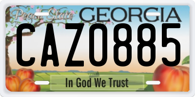 GA license plate CAZ0885