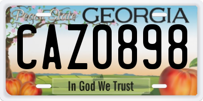GA license plate CAZ0898