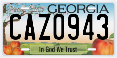 GA license plate CAZ0943