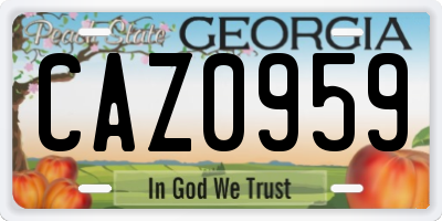 GA license plate CAZ0959