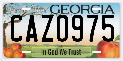 GA license plate CAZ0975