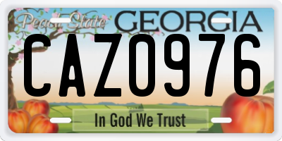 GA license plate CAZ0976