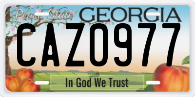 GA license plate CAZ0977