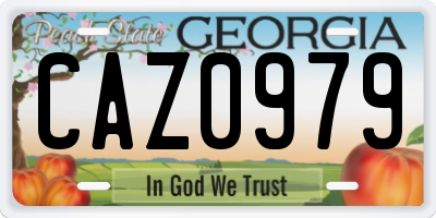 GA license plate CAZ0979