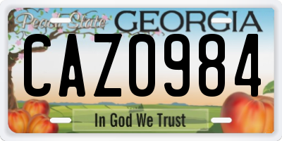 GA license plate CAZ0984