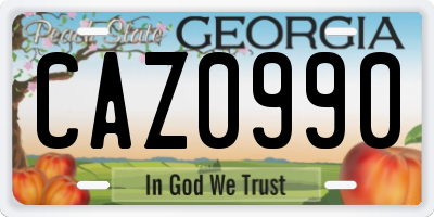 GA license plate CAZ0990