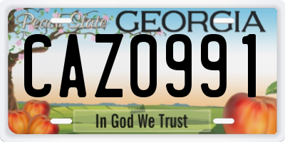 GA license plate CAZ0991