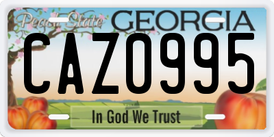 GA license plate CAZ0995