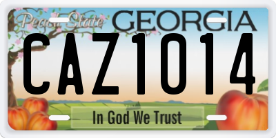 GA license plate CAZ1014