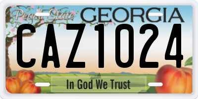 GA license plate CAZ1024